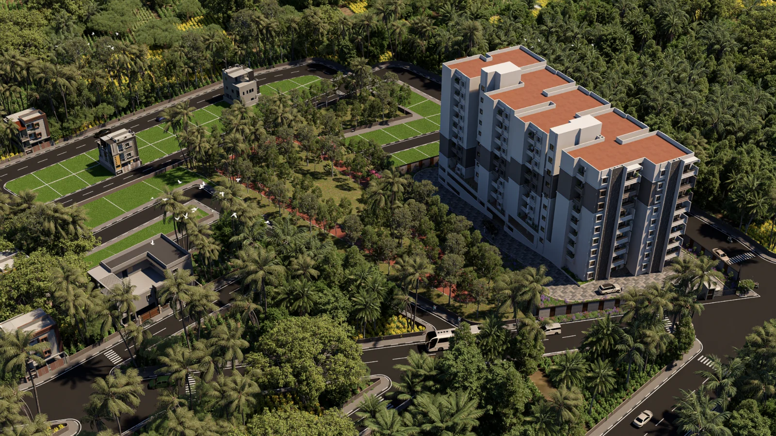 Gardens of Brindavanam garden perspective